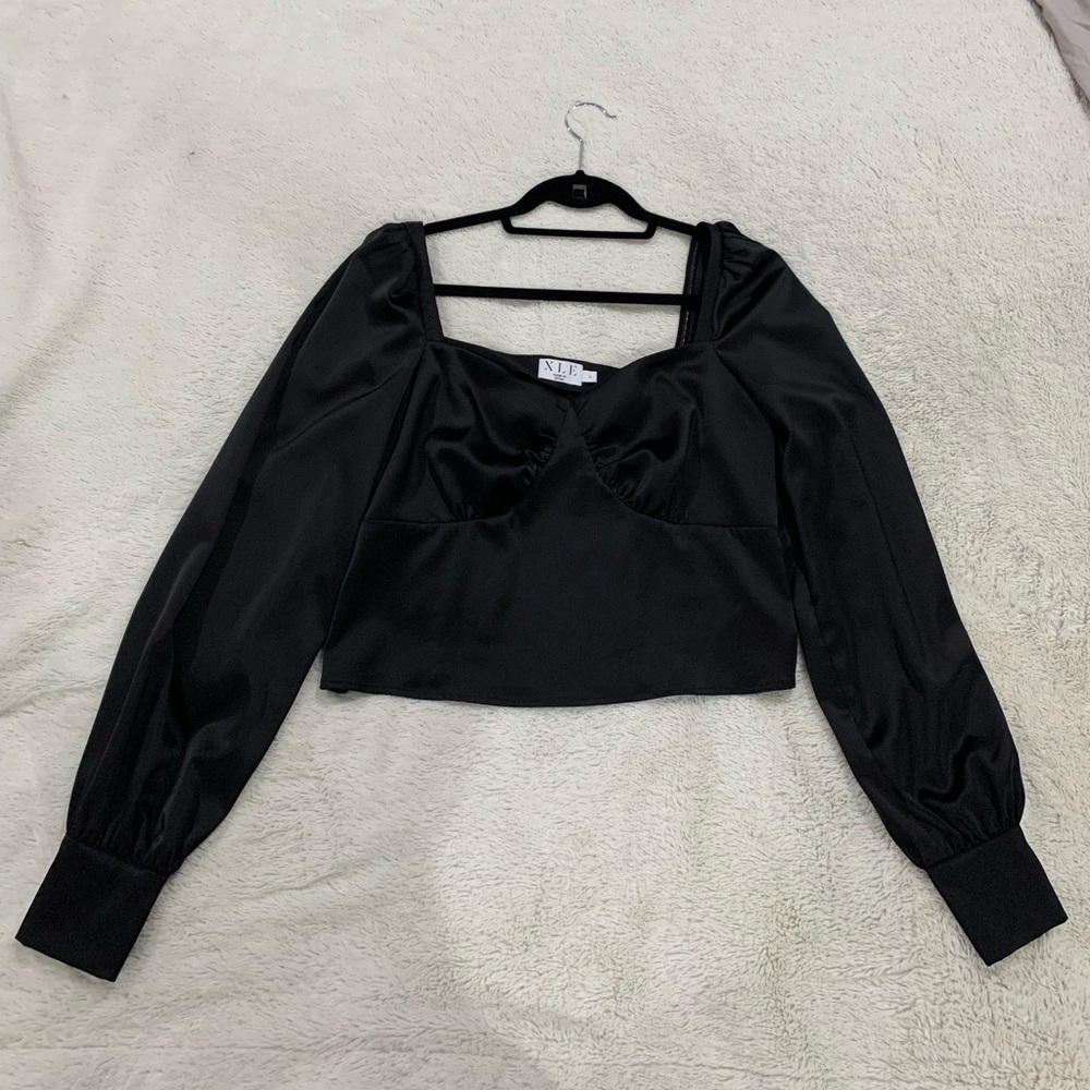 Black satin top